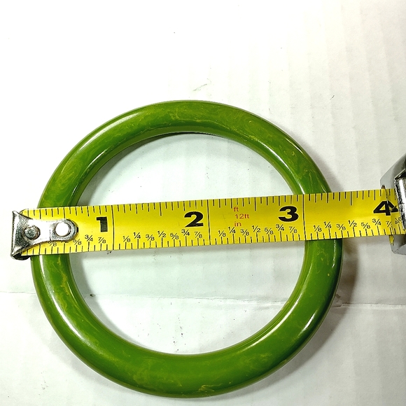 Bakelite vintage green swirl bangle tested f - Picture 2 of 4